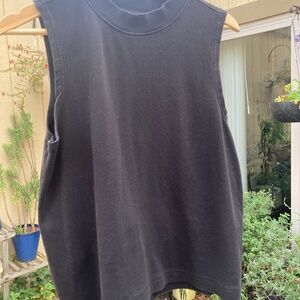 Pact Women’s Organic Cotton high neck sleeveless top Black